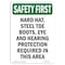 Signmission OSHA Sign, Hard Hat Steel Toe Boots Eye, 14in X 10in Rigid Plastic, 10" W, 14" H, Portrait OS-SF-P-1014-V-11146 - alternate 1